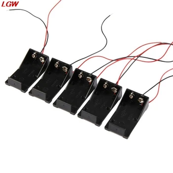 

5PCS New 9V Battery Holder Box Case Wire Plug 5.5*2.1mm for Arduino