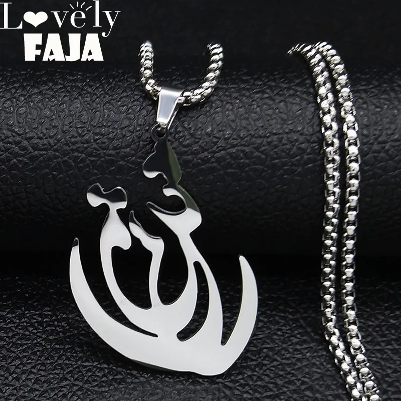 

2019 Letter Persian Parsi Farsi Love Stainless Steel Chain Necklace for Women Silver Color Necklace Jewelry bijoux femme N19275