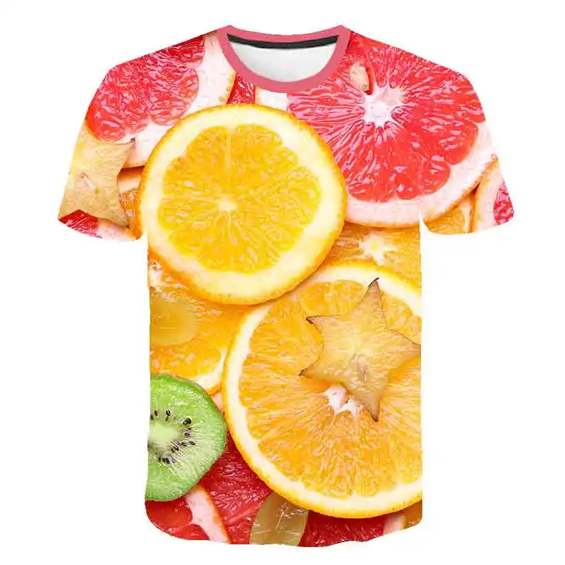 Футболка с 3D принтом фруктов для малышей новый дизайн модная одежда мальчиков и