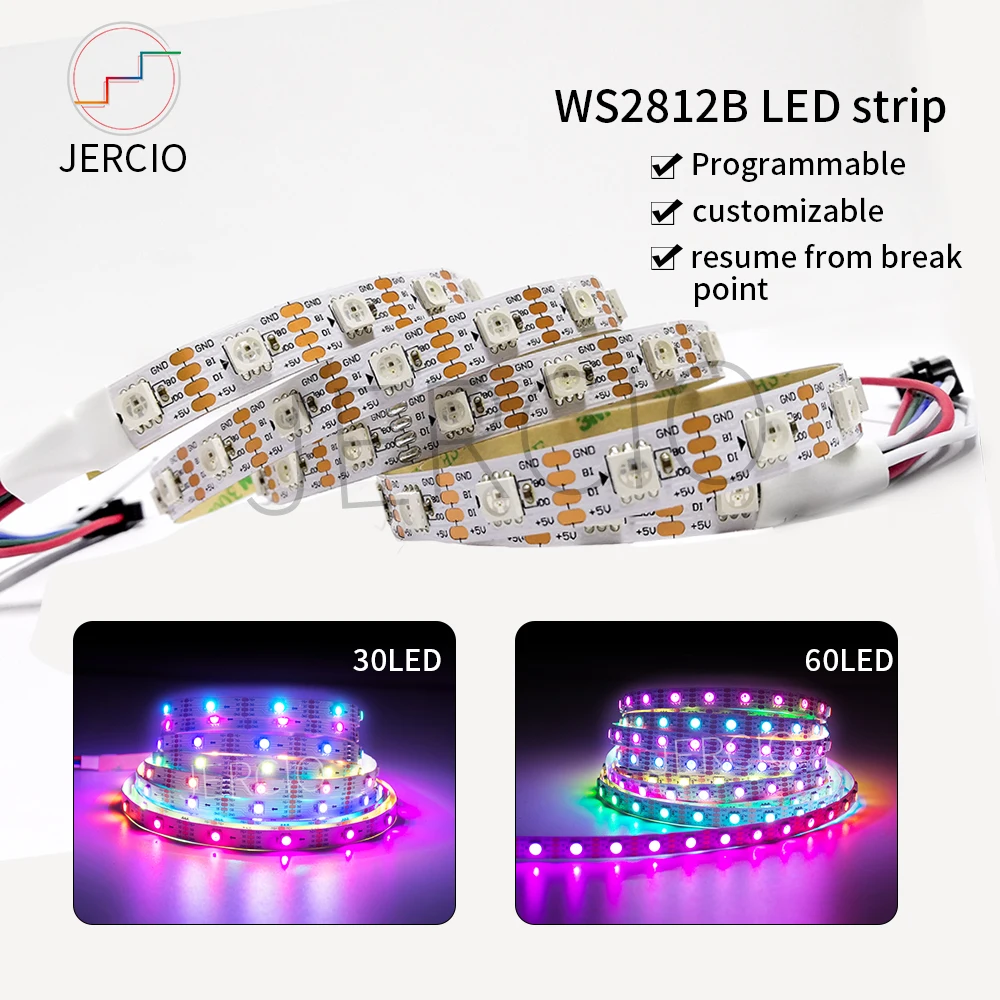 JERCIO XT1511S, как sk6812 30/60/144 светодиодный/piexls/m dc5v; Break-point resume Double Data Line индивидуальный адресуемый светодиодный полосы