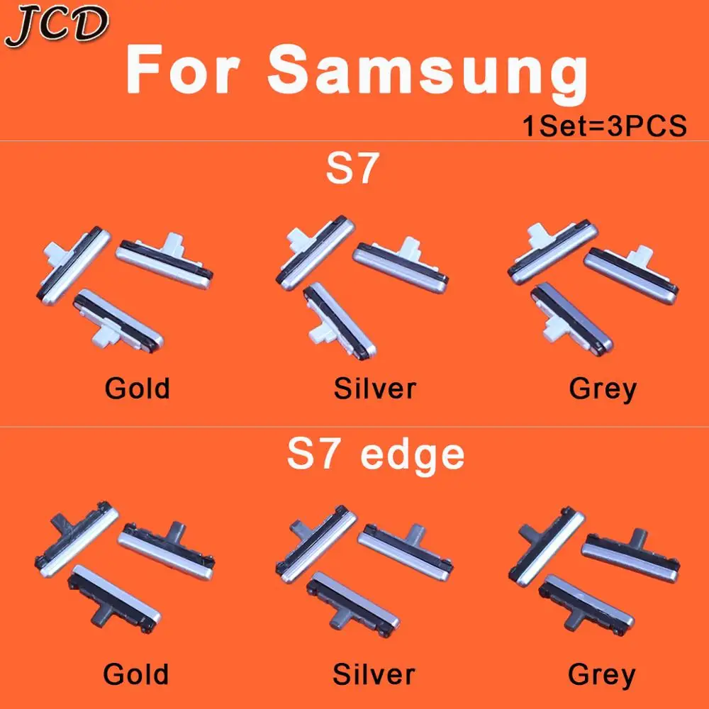 JCD 1 комплект боковых кнопок для Samsung Galaxy S7 G930 / Edge G935 включение/выключение питания +
