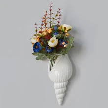 Современная Белая Керамическая Морская раковина, ваза для цветов, настенный Декор для дома, для гостиной, фоновая настенная ваза, стиль 3