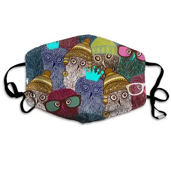 

Wonderful Owls Washable Reusable Mask, Cotton Anti Dust Half Face Mouth Mask For Kids Teens Men Women With Adjustable Ear