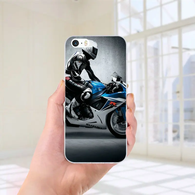 Мягкие силиконовые чехлы из ТПУ для телефонов iPhone X XR XS Max 8 7 6S 6 Plus 5 5S SE 5C 4S 4 Shell классический мотоцикл дизайн - Цвет: Picture 7