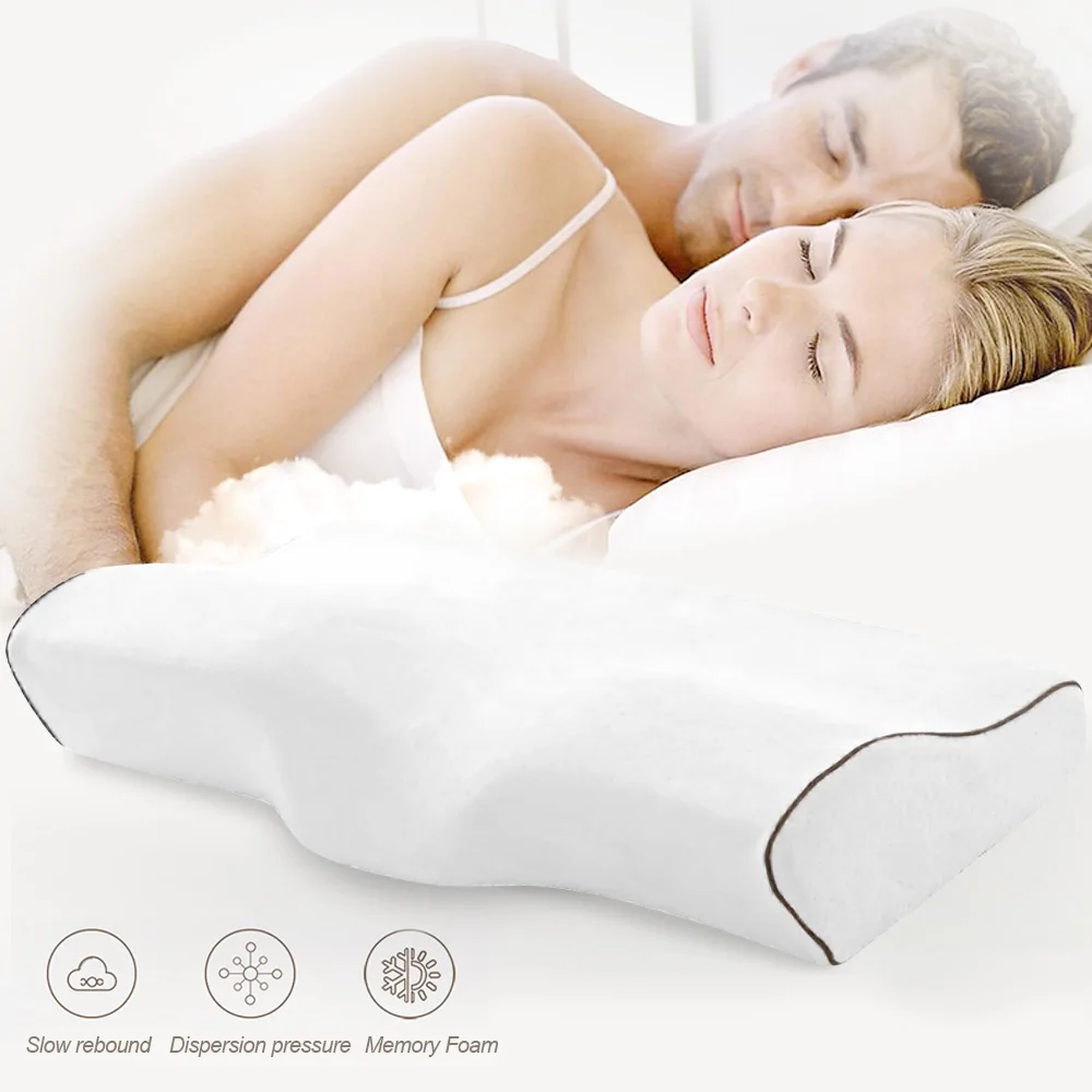 

Orthopedic Latex Magnetic White Color Neck Pillow Slow Rebound Memory Foam Pillow Cervical Health Care Pain Release 50*30CM