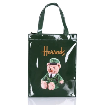 

London Style PVC Reusable Shopping Bag Women's Bag Eco Friendly Small Signature Shopper Bag Waterproof Handbag Shoulder Bag