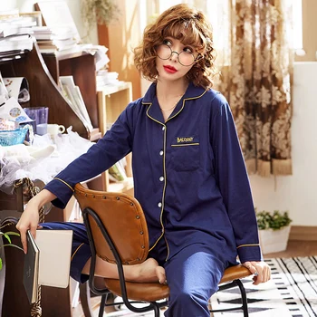 

Letter Printed Maternity Pajamas Suit Nursing Spring Autumn Long-sleeved Mothers Breast Feeding Clothes Pregnancy Nightwear