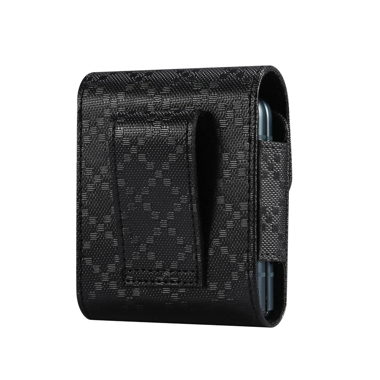 Luxurious Checked Grain Leather Belt Clip Case - Premium Protection