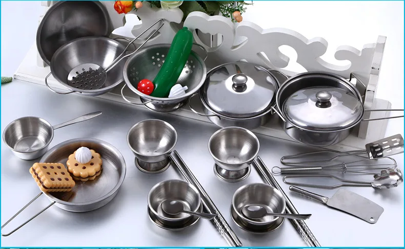 Steel Realistic Cooker Kid's Kitchen Toys Pretend Play Anti-fall Stainless Educational Children New Year Baby Girl Birthday Gift (7)