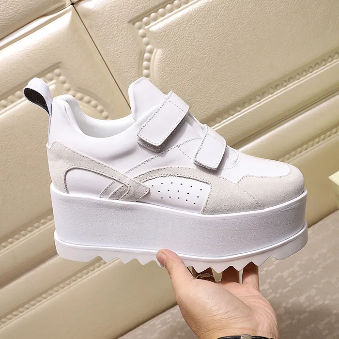Кроссовки на платформе женская обувь кожаная повседневная sapato feminino модная zapatos De