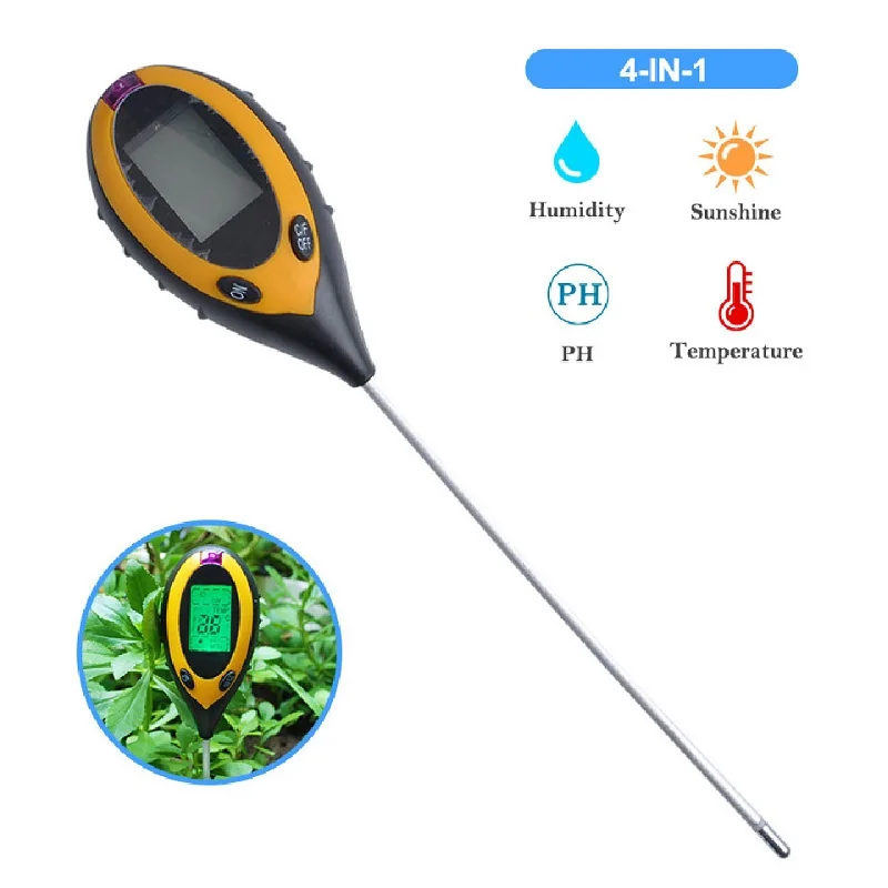 Светодиодный анализатор почвы для растений электронный анализатор почвы ph-метр для почвы Измеритель температуры и влажности детектор для сада - Цвет: Four modes