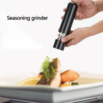 

Electric Salt And Pepper Grinder With LED Light Adjustable Ceramic Coarseness Stainless Steel Pepper Mill
