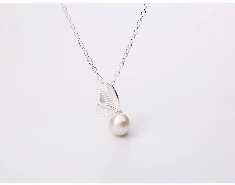 Jclowsex 925 стерлингового серебра ювелирные наборы бутон лист имитация жемчуга ожерелье+ серьги+ браслет для женщин корейские ювелирные изделия