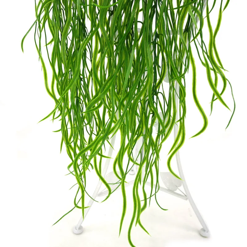 95 см искусственные зеленые листья Расплющенные ротанг травы декоративные растения для дома сада Свадебные украшения Цветочные поддельные цветы лоза
