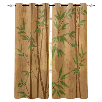 

Kitchen Curtains Plant Green Bamboo Bedroom Curtains Home Item Window Curtain for Living Room