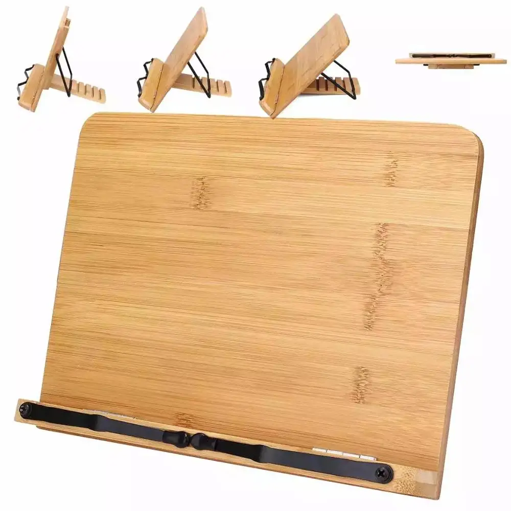 Foldable Wooden Book Holder & Cookbook Stand for Home, Kitchen, and Study Room