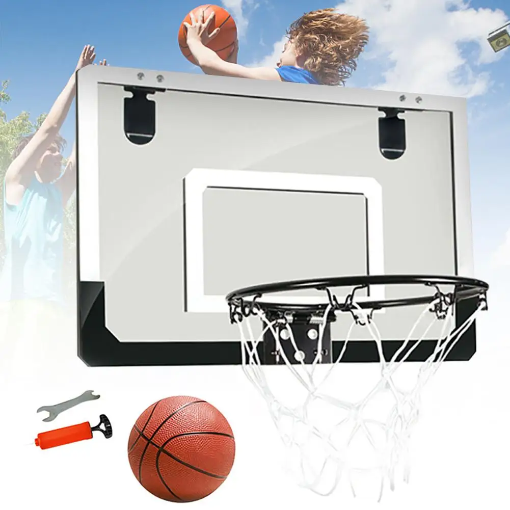 Office Indoor Toy Steel Rim Shatterproof Backboard With Ball Transparent Sports Basketball Hoop Set Mini Rebounds Wall Hanging | Спорт и