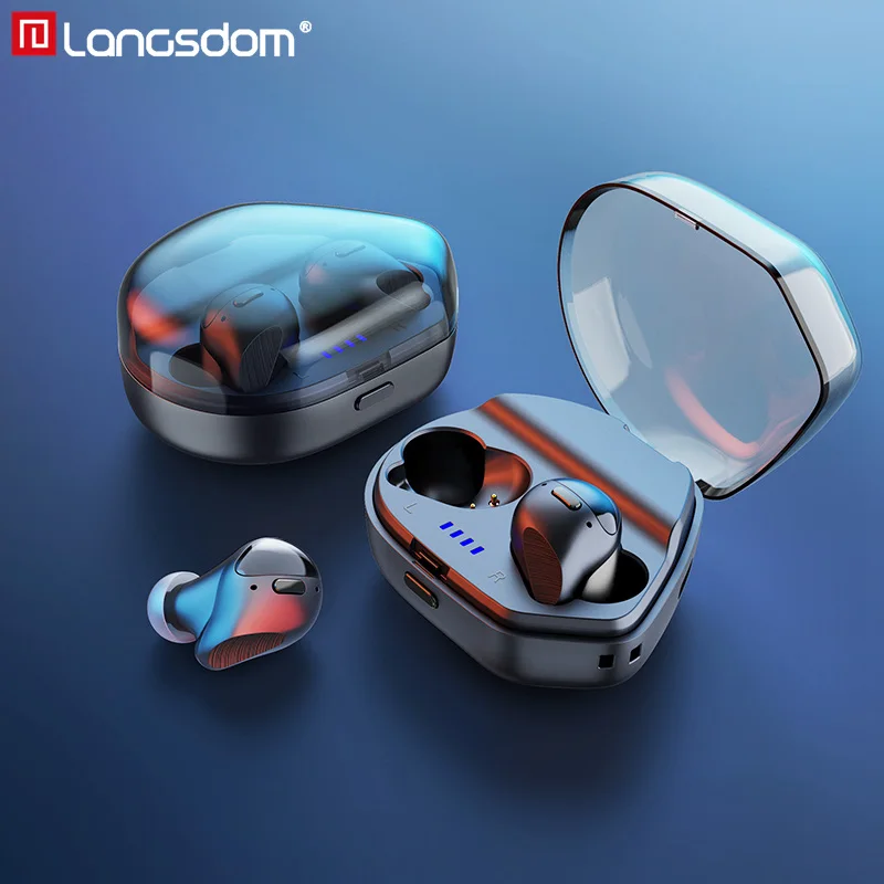 Беспроводные наушники Langsdom T13D с микрофоном Bluetooth 5 0 + EDR CVC8.0 шумоподавление |