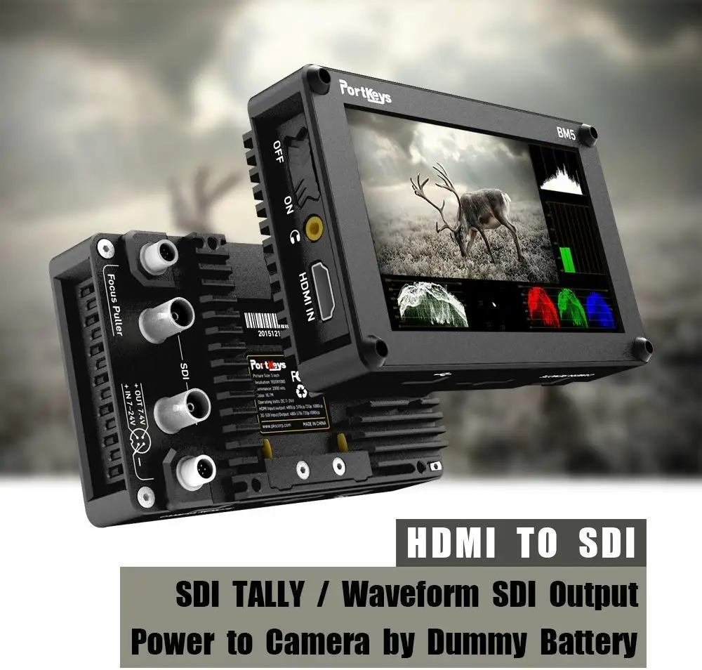 Portkeys BM5 3G SDI/HDMI вход 2200nit сенсорный экран 3D LUT алюминиевый корпус на камеру DSLR