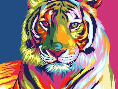 02 Tiger Цифровая Diy картина маслом по номерам Настенный декор на холст, масляная краска для рисования по номерам животные Бог кошка картина с оленем - Цвет: 02 Tiger