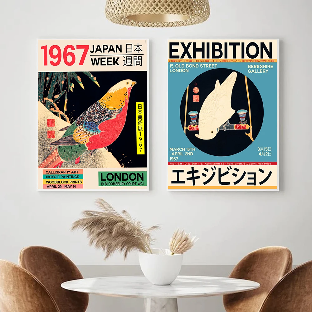 

Japanese Canvas Print London 1967 Unique Exhibition Poster Art Week Nouveau Painting Wall Decor For Living Room Home Decoration