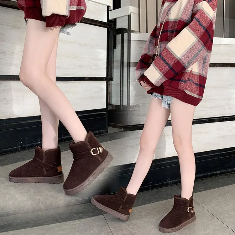 Ботильоны; зимние сапоги; женская обувь на плоской подошве; модные теплые зимние полусапожки; Новое поступление; женская обувь на меху с плюшевой стелькой