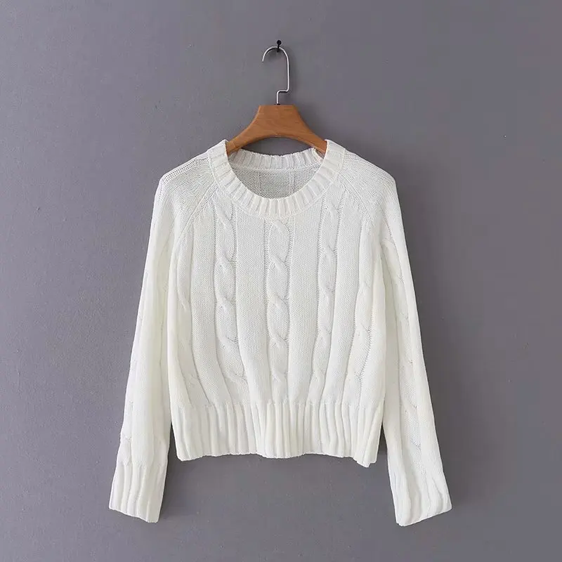 

YD30-8941 European and American fashionable wind-curly round-necked sweater