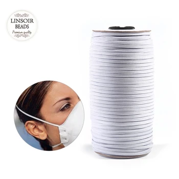 

Linsoir 5/10yards 3/4/5/6/8/10/12mm Sewing Mask Elastic Flat Band Mask Rope Rubber Band Waist String Mask DIY Accessories