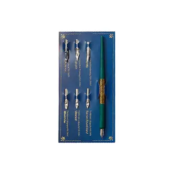 

Wood Manga Calligraphy Dip Pen Holder with 6 Nibs for Lettering Skiching Drawing