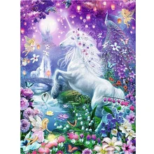 5D полный рукоделие diy алмазная живопись Единорог сказочный лес площадь/круглая мозаика для алмазной вышивки вышивка горный хрусталь Настен...(China)