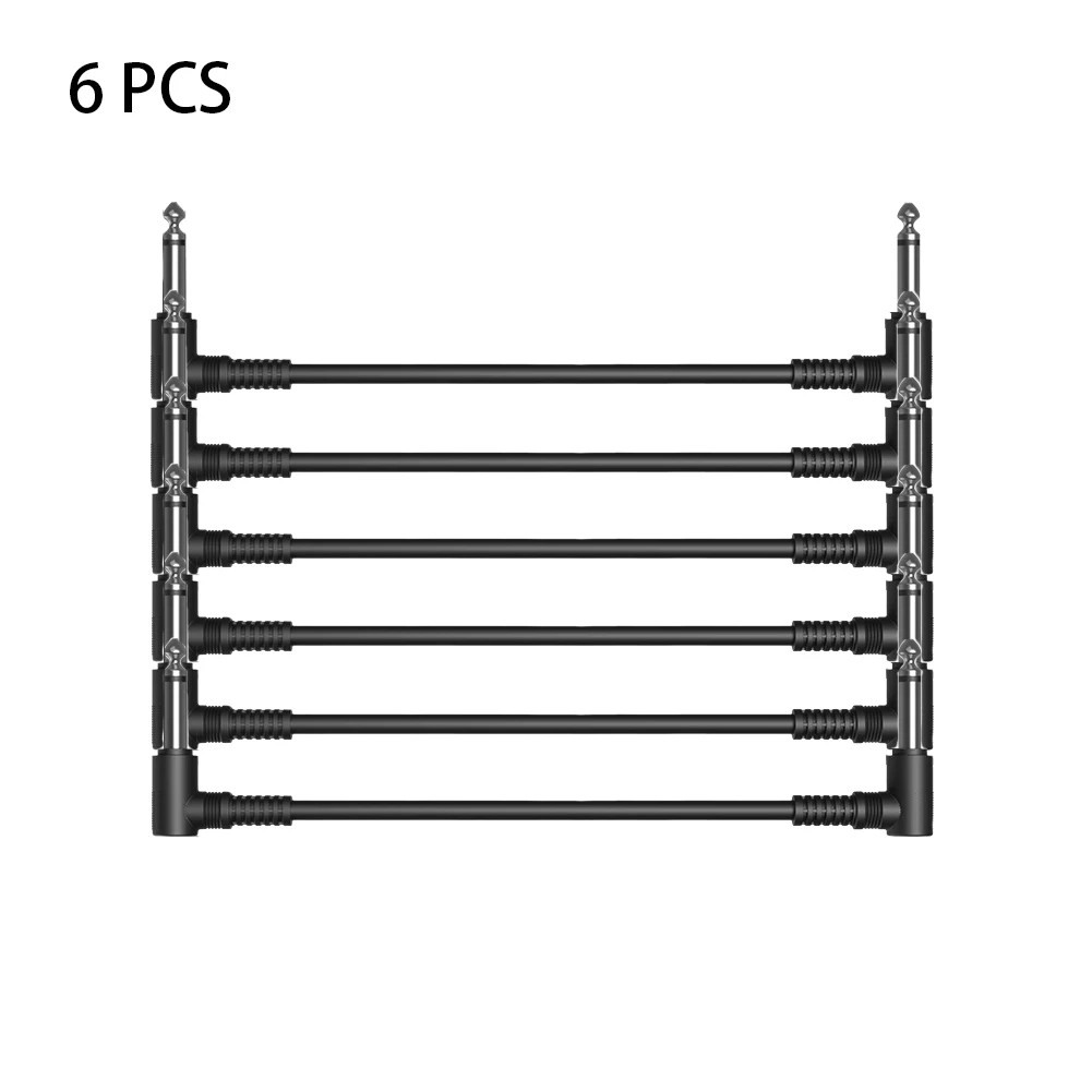

6pcs Professional Right Angle Effect Pedal Cables Parts Patch Bass Guitar Anti Noise Power Supply Leads Audio Accessories