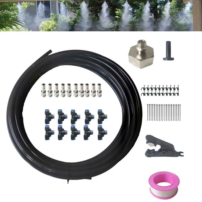 10 meters misting kits including 10pcs mist nozzles 10pcs nozzle