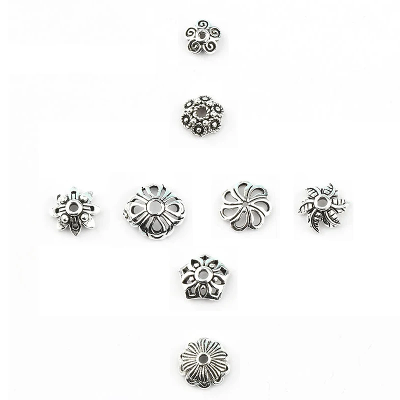 

5pcs/lot 925 Sterling Silver Spacer Bead End Caps Findings for DIY fit 5-8mm Round Beads Pendants Accessories Jewelry Findings