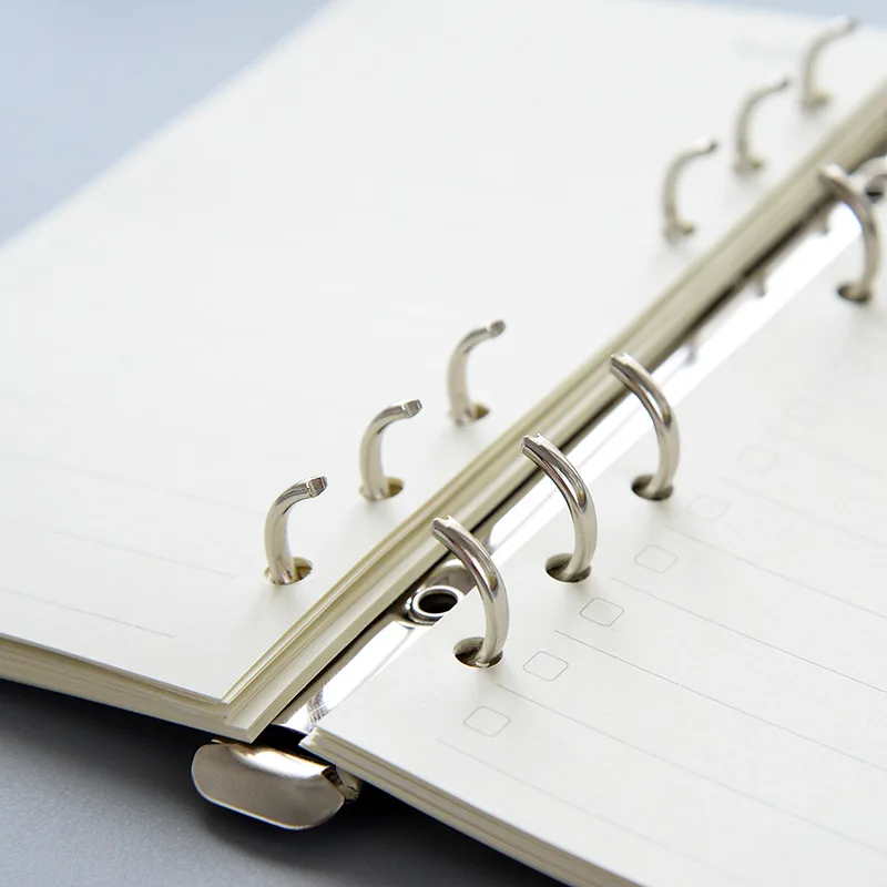 A4/A5/B5/A6/A7 Metal Spiral Binder Clip Loose-leaf Silver Binders Notebook File Folder Hoop Clips Album Scrapbook Binding Rings