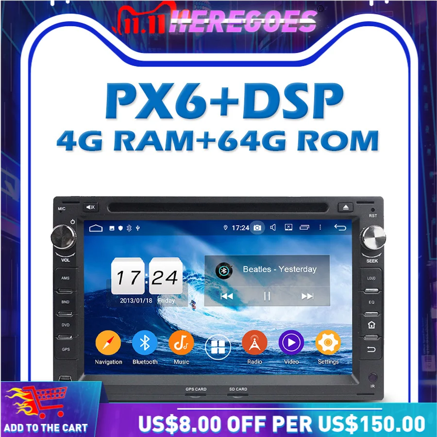PX6 DSP IPS автомобильный dvd плеер Android 9 0 4G + 64G GPS карта RDS радио wifi Bluetooth 5 для VW Passat B5 Golf