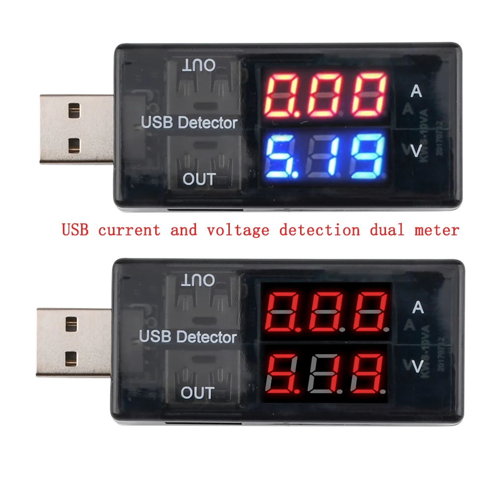 Двойной USB-порт детектор зарядного устройства тока напряжения тестер батарея
