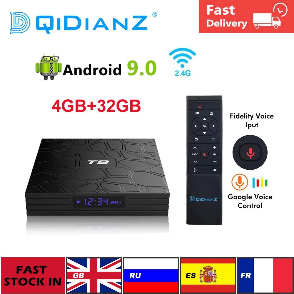 Приставка Смарт ТВ T9 Android 9 0 4 + 32 ГБ 1080P 4K WIFI 2 ГГц ТВ-приставки и медиаплееры 