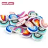10pcs Rainbow Silicone Teether Beads Nursing Teething Oral Care Teether Toys BPA Free Baby Dummy Pacifier Clips Beads Products 1