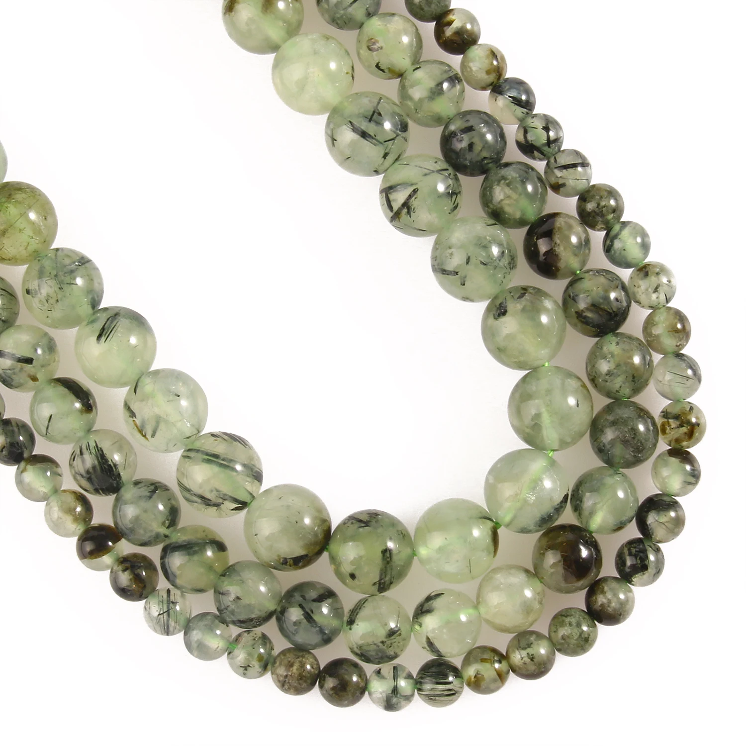 Natural Stone B Prehnite Jade Round Loose Beads for Needlework Jewelry Making 6 8 10mm Diy Bracelet Necklace Accessories 15 inch 4