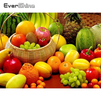

Evershine 5D DIY Diamond Painting Fruit Full Square Drill Cross Stitch Kit Diamond Mosaic Paintings DIY Craft Kitchen Decoration