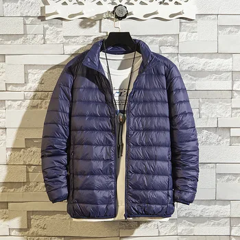 

2020 winter down coat men's short light down jacket white duck down