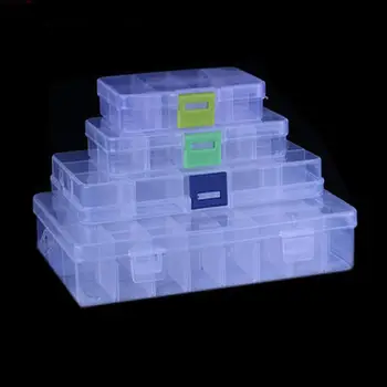 

8/10/15/24 Grids Cells Portable Jewelry Tool Component Storage Box Container Ring Electronic Screw Beads Organizer Plastic Case