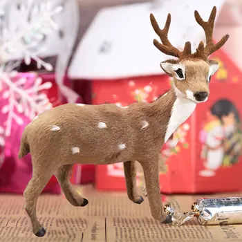 

Christmas Reindeer Xmas Elk Simulated Dark Brown Plush Plastic Standing Doll Display Window Simulation ELK Deer New Year