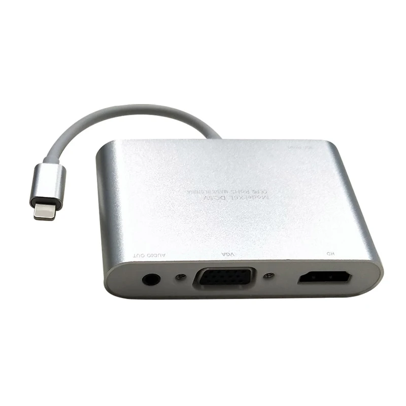 Переходник с Lightning на HDMI VGA аудиоразъем конвертер совместимый iPhone X для 8 7 Plus 6 6S iPad