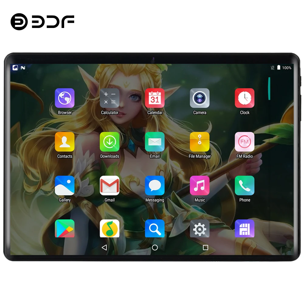 Kaufen BDF Update 10 Zoll Tablet Pc 4G Anruf 8 GB 128 GB Dual SIM Dual Kamera Android 9,0 Zehn Core Karte WiFi Bluetoot FM Tablet 10,1