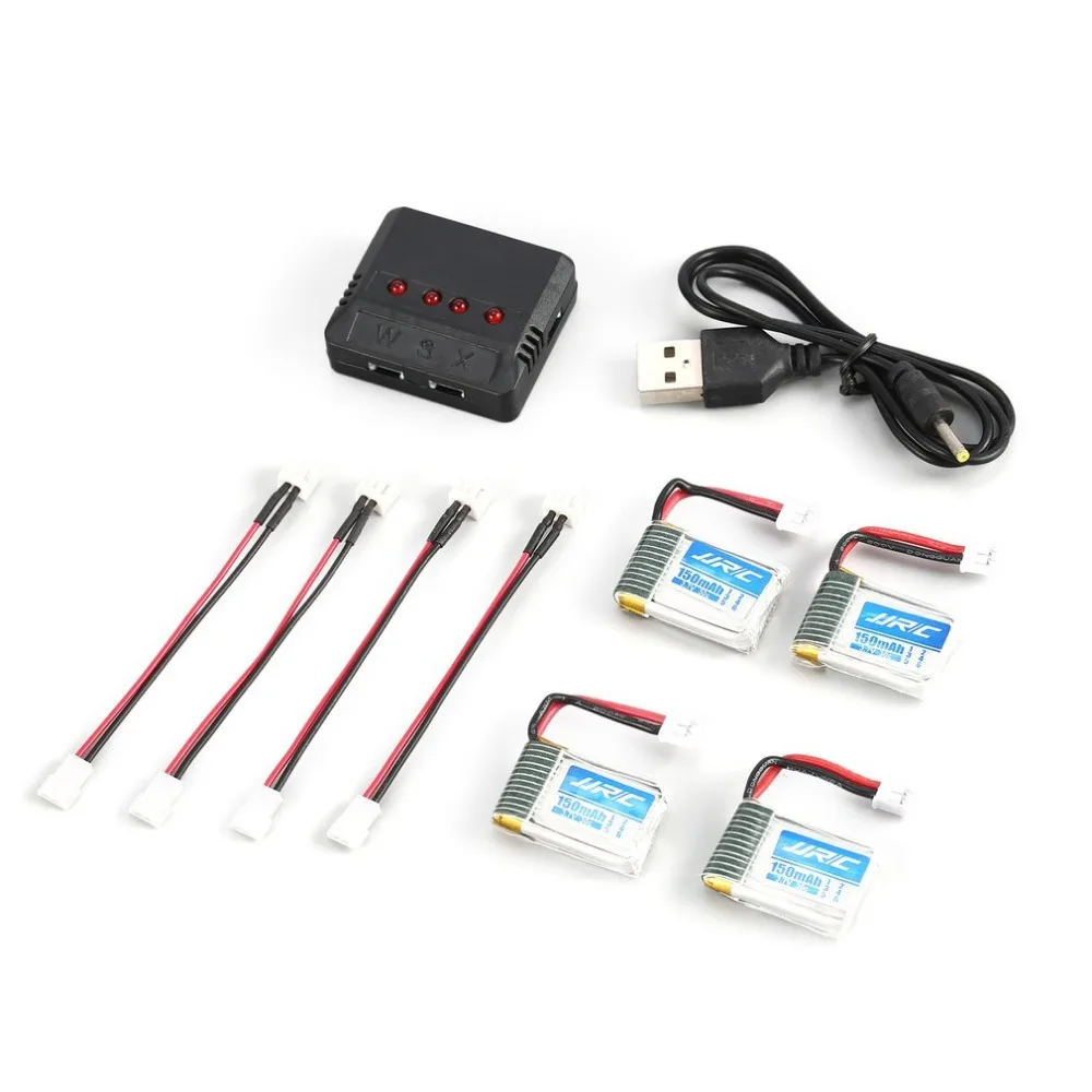 JJR/C 4/5 шт 3,7 в 150 мАч Lipo батарея USB зарядное устройство для H36 Goolrc T36 Eachine E010 E011 E012 НН 010 р/у мини Квадрокоптер