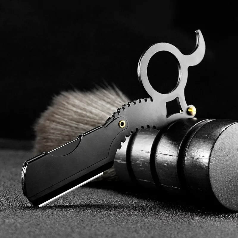 

Бритва Парикмахерская с прямыми краями, инструмент для стрижки бороды, бровей, ручная Бритва для депиляции, лезвия для стрижки, сменные