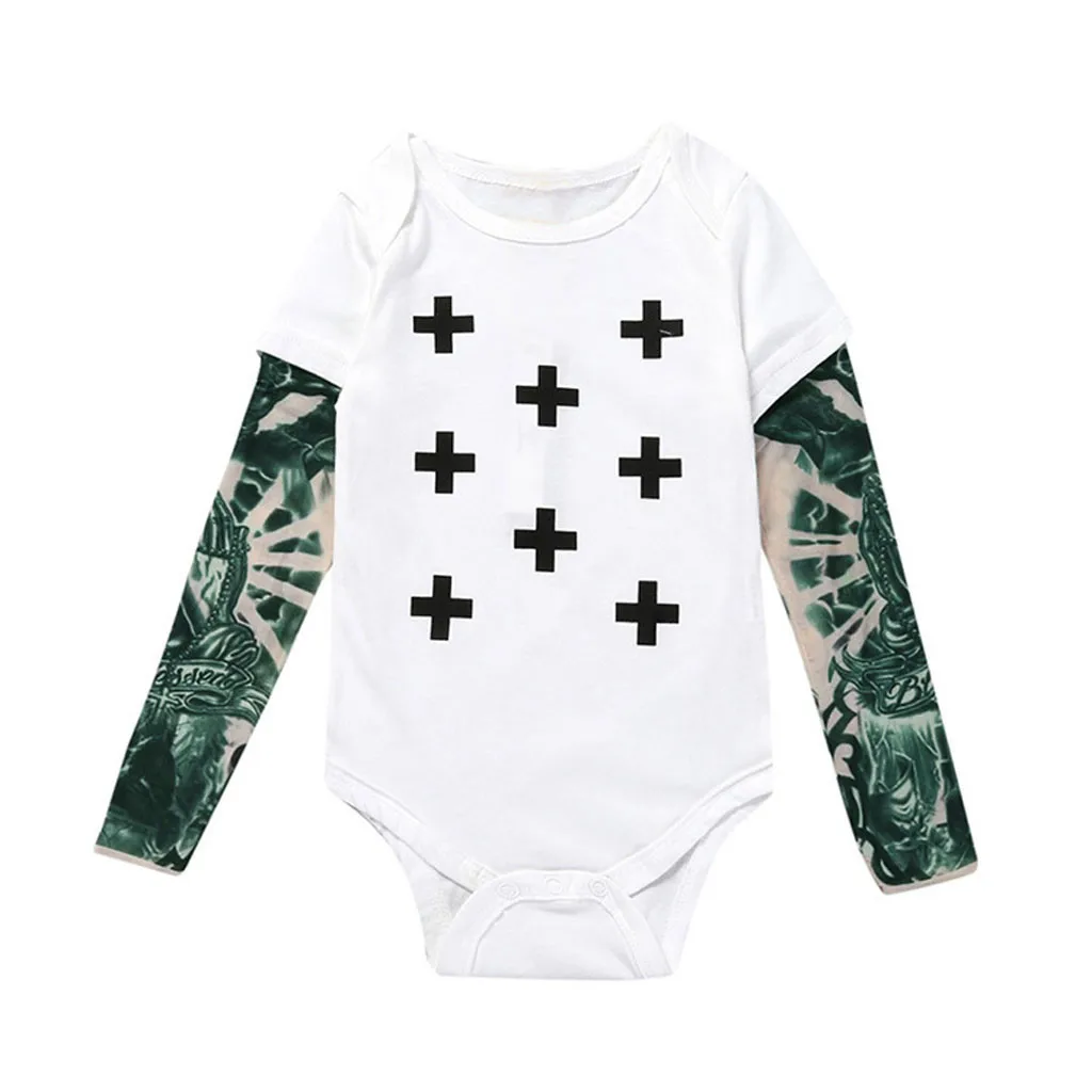 new born baby clothes baby boy romper winter clothes costume romper onesie disfraz bebe halloween Long Sleeve Patchwork 6-24m Z4
