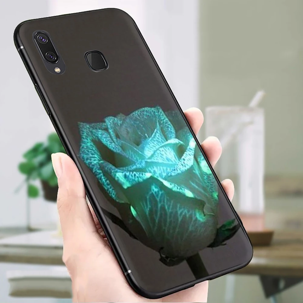 

Glowing rose in the dark Beautiful Soft Silicone phone case for Samsung A2 Core A10s A20E A20s A30s A40s A50s A60 A70s