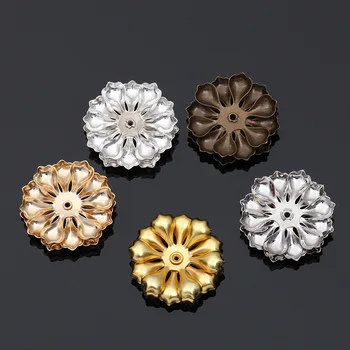 

50 Pieces/Lot 23mm Handmade Filigree Flower Bead Cap Connector Charms Copper Jewelry Accessories